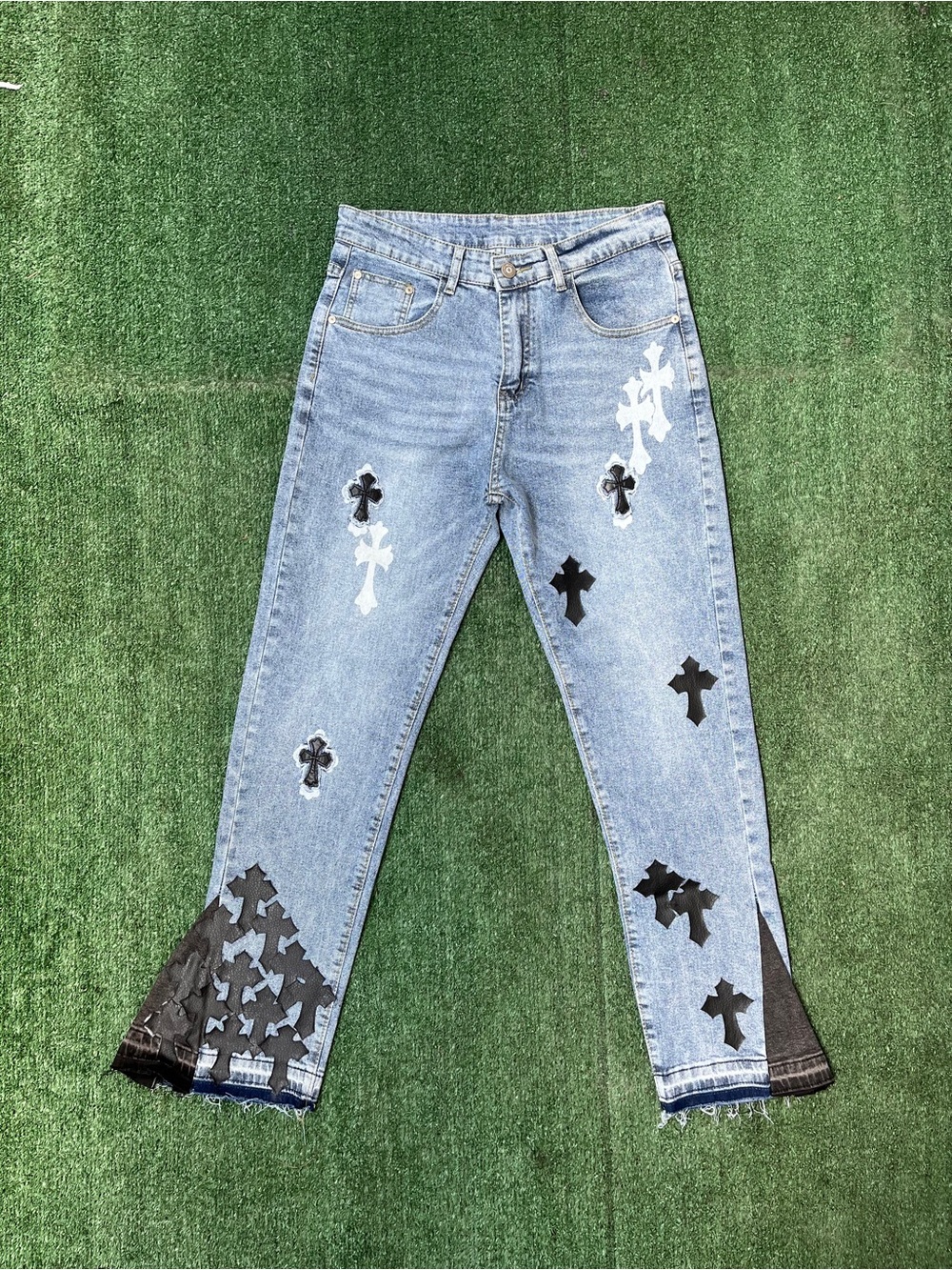 Denim cross jeans